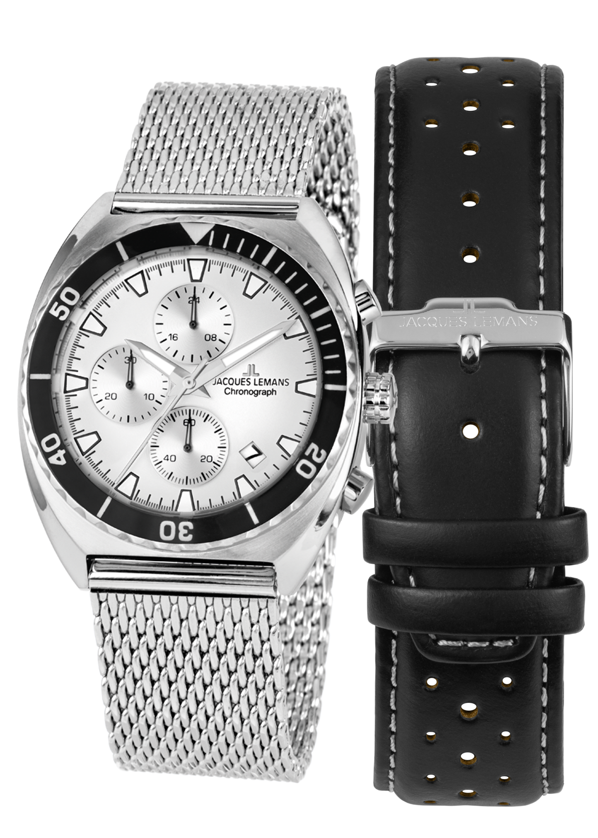 Attraktiver Herren Chronograph  Ø 41mm mit Wechsel-Lederband
