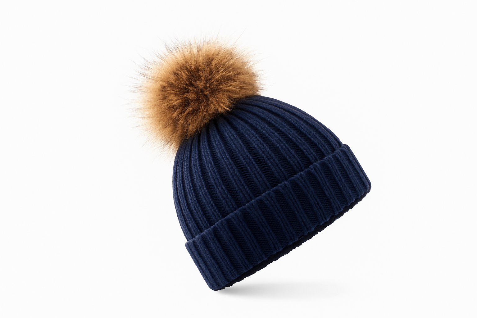 Cashmere Hauben mit Fuchs PomPom