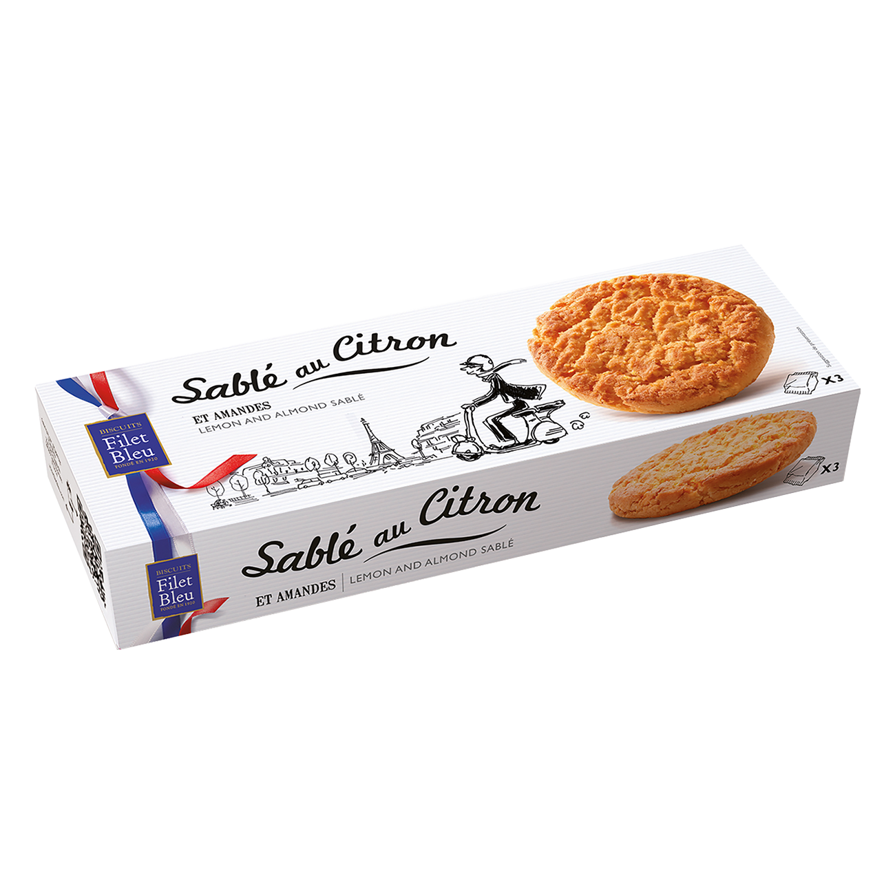 BISCUITERIE DU FILET BLEUSandbutterkekse Zitrone & Mandel