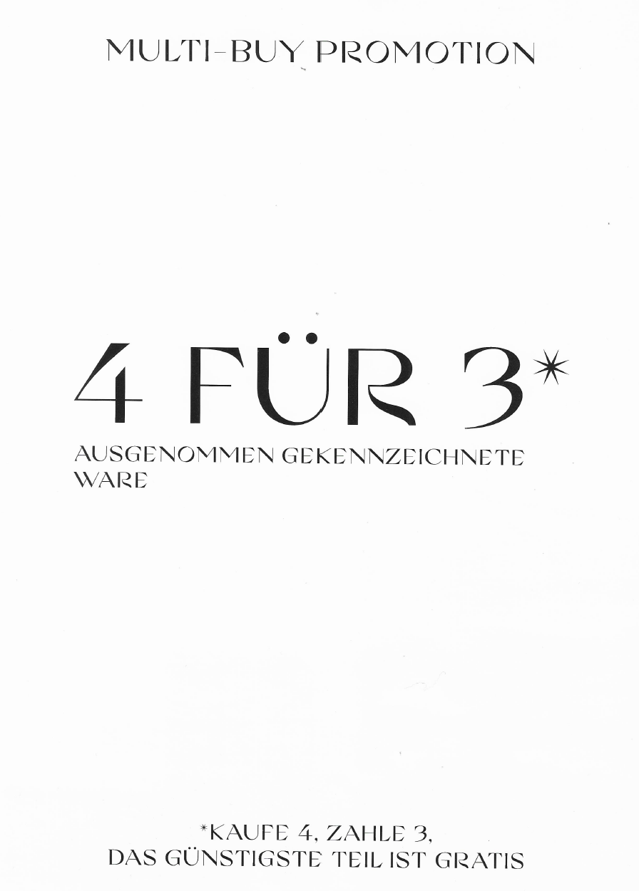 4 für 3