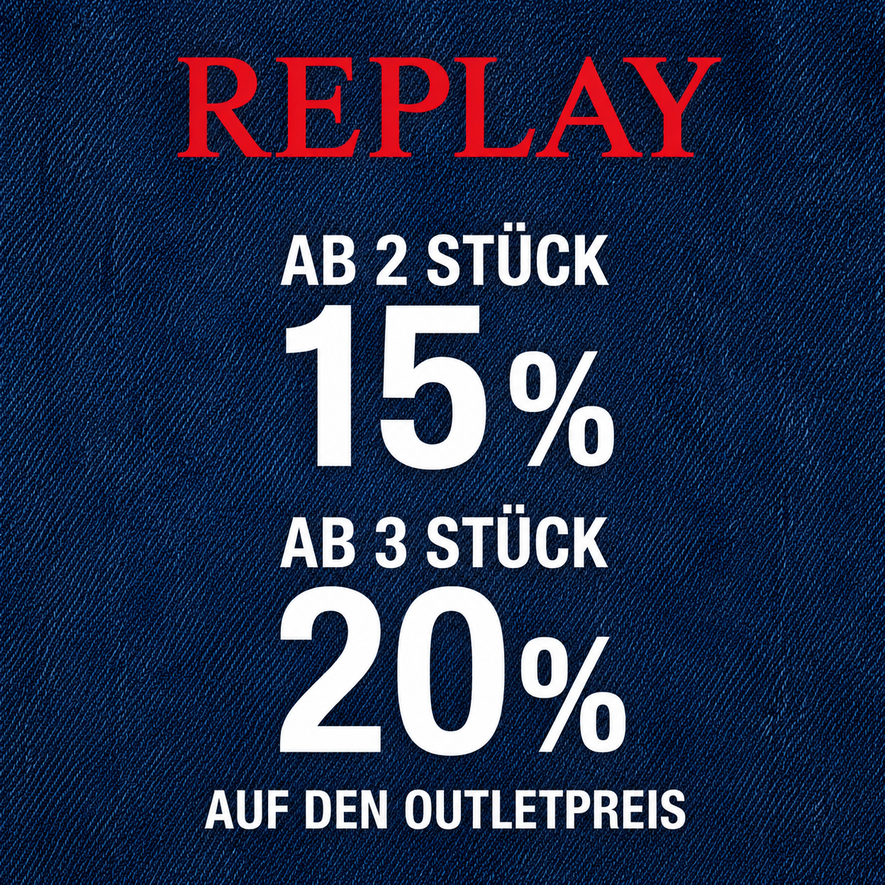 15% ab 2 Stück 20% ab 3 Stück