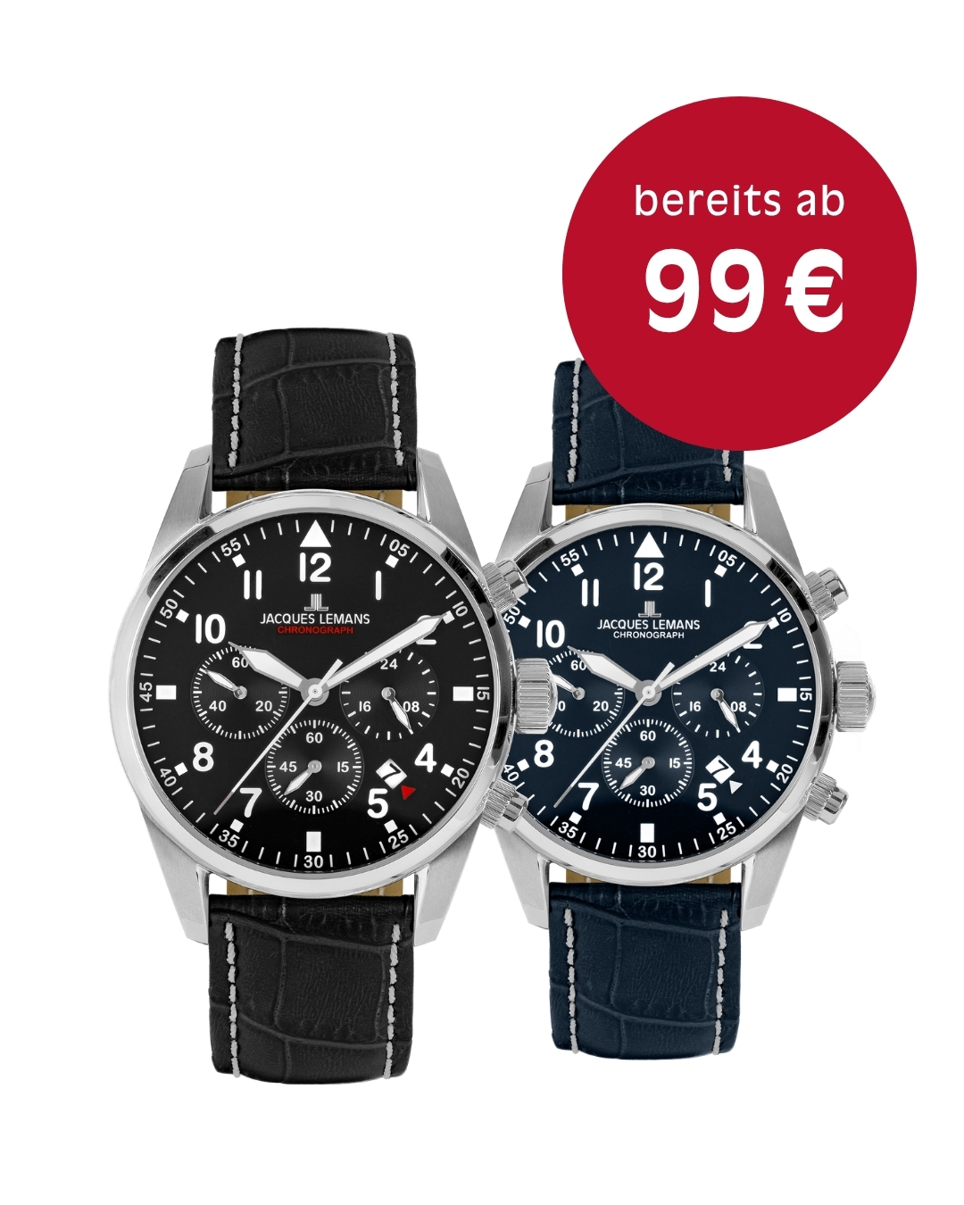 Jacques Lemans Herrenuhren mit Lederband