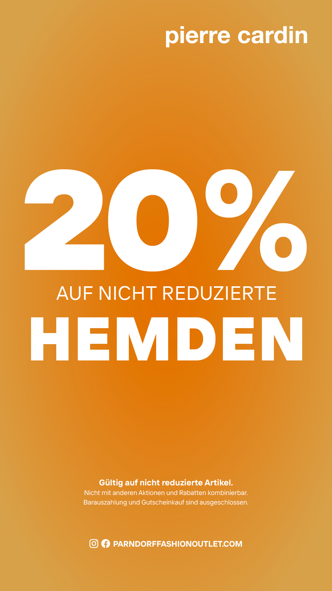 20% auf alle Hemden!